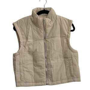 NWT Women's Lightweight Short Jacket Sleeveless Coat with Pocket Khaki Small